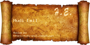 Hudi Emil névjegykártya